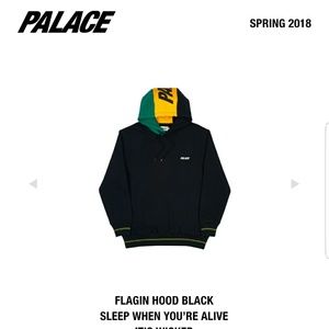 Palace Flagin hood black in hand size M